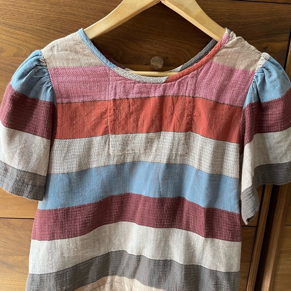 Ace&Jig puff sleeve cropped top - cute stripe colored - Picture 3 of 5